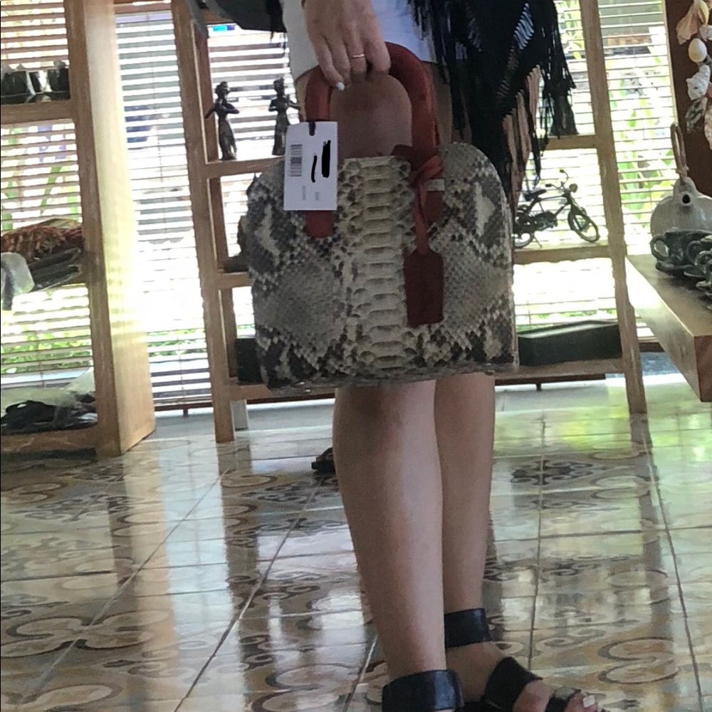 Purse ,Authentic Python and suede, handbag, - Picture 2 of 8